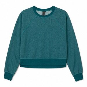 Sweaty Betty Teal Sweatshirt Medium Boxy Cropped Athleisure Gym Lounge